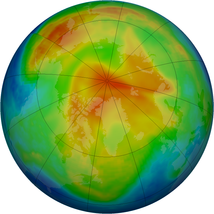 Arctic ozone map for 19 December 1987